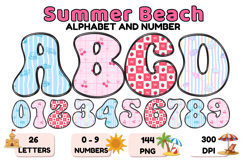Summer Alphabet &amp; Numbers PNG Clipart Doodle Letters 300 DPI Product Image 1