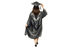 Watercolor Graduation Clipart Collection Bundle Product Image 6