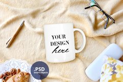 Mug mockup PSD, coffee mug mockup on Cozy home background Product Image 1