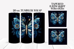 3D Floral Butterfly Tumbler Wrap Sublimation Design Product Image 1