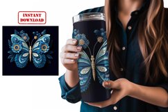 3D Floral Butterfly Tumbler Wrap Sublimation Design Product Image 2