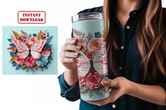 3D Floral Butterfly Tumbler Wrap Sublimation Design Product Image 2