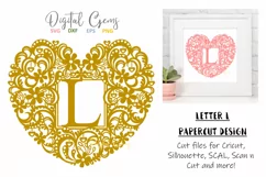 Letter L paper cut design. SVG / DXF / EPS / PNG files Product Image 1