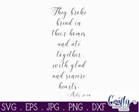 Acts 2 | They Broke Bread Christian Farmhouse Sign Svg Product Image 2