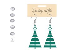 Christmas Tree Earrings Template Design Product Image 1