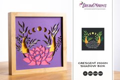 3D Crescent Moon SVG | Lotus SVG 3D Layered Design Product Image 1