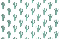 Cactus. 6 Seamless patterns. Digital paper. Product Image 4