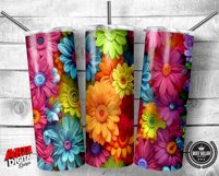 3D Colorful Sunflowers and Rainbow Flowers 20oz Tumbler wrap Product Image 4