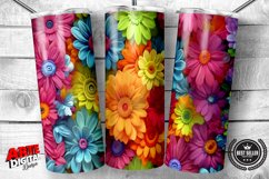 3D Colorful Sunflowers and Rainbow Flowers 20oz Tumbler wrap Product Image 1