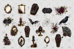 Dark Gothic Halloween Clipart Product Image 3