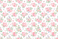 Pattern Pink Hearts and Small Flowers Product Image 1