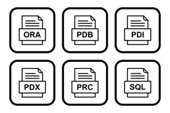Set Of File Formats Icons Product Image 1