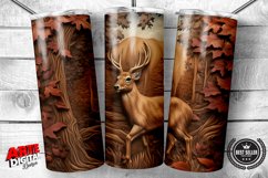 3D Rustic Leather Deer | 20oz Tumbler | Sublimation Design Product Image 1