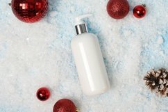 christmas Cosmetic product lotion or shampoo on white Product Image 1