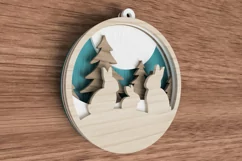 Christmas ornament laser cut file - Bunny family of 3 Product Image 3