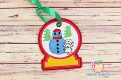 Snowman with Girl In The Hoop Ornament Product Image 1