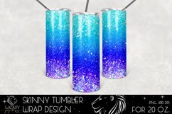 Blue Glitter 20 Oz. Skinny Tumbler Wrap Sublimation Product Image 1