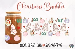 Christmas Can Glass Wrap svg, 16oz Libbey Glass SVG Product Image 1