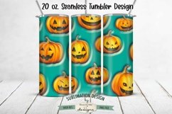 3D Puff Halloween JackOLantern 20 oz Seamless Tumbler Design Product Image 1