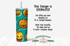 3D Puff Halloween JackOLantern 20 oz Seamless Tumbler Design Product Image 3