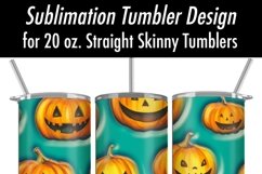 3D Puff Halloween JackOLantern 20 oz Seamless Tumbler Design Product Image 4