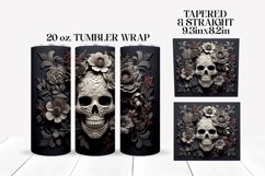 3D Skull Tumbler Wrap Sublimation Design Product Image 2