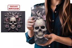 3D Skull Tumbler Wrap Sublimation Design Product Image 3