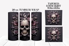 3D Skull Tumbler Wrap Sublimation Design Product Image 2