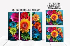 3D Flowers Tumbler Wrap Sublimation Design Product Image 1