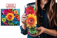3D Flowers Tumbler Wrap Sublimation Design Product Image 2