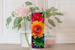 3D Flowers Tumbler Wrap Sublimation Design Product Image 3