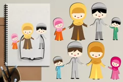 Muslim Family Islam Ramadhan graphics hijab woman, man Product Image 1