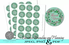 Floral Wreath Thank You Print and Cut Stickers Product Image 1