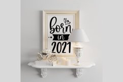 Born in 2021 newbaby svg card with hearts, baby shower Product Image 5