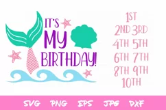 birthday svg, mermaid svg, sublimation, silhouette, cricut Product Image 2
