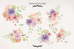 Jenna Floral Pink Watercolors Flowers Arrangements 6 Bouquet Product Image 3