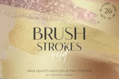 Gold Watercolor Brush Strokes Jpg-Png Product Image 1