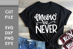 Meow or Never, Hand Lettered, Cut File Product Image 1