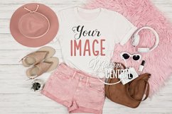 Women's White Easter Spring T-Shirt Apparel Shirt Mockup Product Image 1