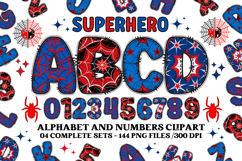 Superhero Alphabet png clipart, superhero letters doodle Product Image 1