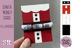 Santa Money card | Paper cutting | Christmas Money card svg Product Image 1
