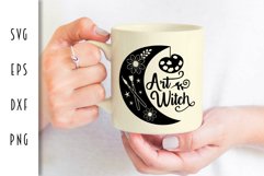 Art Witch with Crescent Moon Cut File Product Image 3