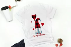 Valentine Buffalo plaid Gnome Girl, love quotes, heart svg. Product Image 4