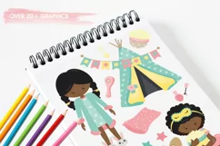 African American slumber party girls graphics - vectors Product Image 4