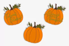 Thanksgiving Set of 3 Pumpkins, Sublimation Designs Product Image 2