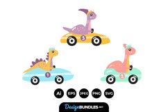 Dino Racers Clipart Product Image 1