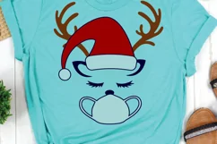 CHRISTMAS Mask SVG PNG EPS DXF Reindeer SVG Face Mask SVG Product Image 3