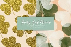 Gold and Green Design Lucky Leaf Clover Digital Papers Product Image 3