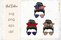 Messy bun svg Bundle Cut file Mom Hair svg Product Image 1