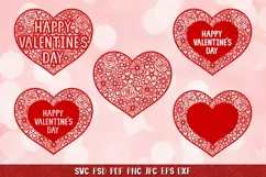 Heart SVG,Happy Valentines Day,Floral Heart,Heart Papercut Product Image 5